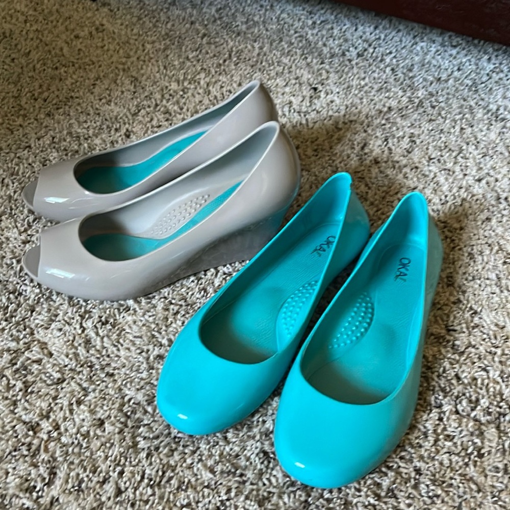 Two pairs of oka b shoes